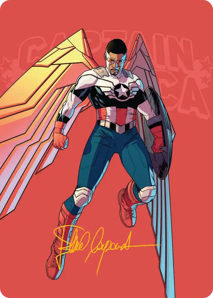 Captain America, Wings of Freedom Art Card (22/45) (Gold-Stamped Signature) [Marvel Super Heroes Art Series] | Good Games Morley