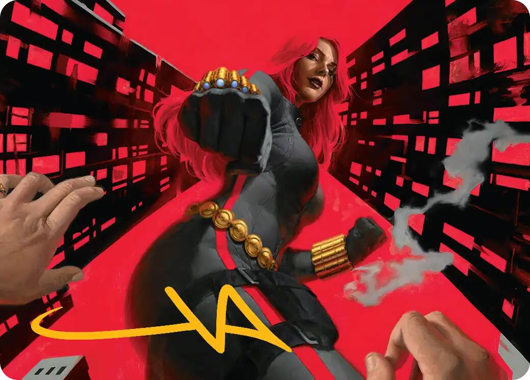 Black Widow, Deadly Hunter Art Card (Gold-Stamped Signature) [Marvel Super Heroes Art Series] | Good Games Morley
