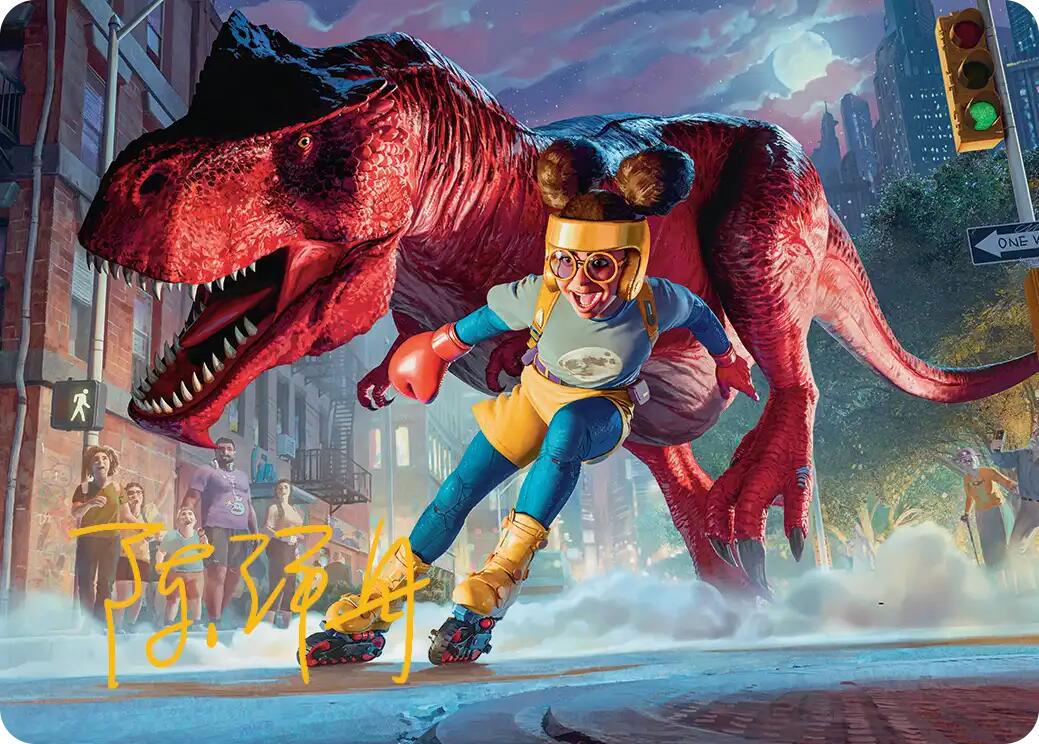 Moon Girl and Devil Dinosaur Art Card (Gold-Stamped Signature) [Marvel Super Heroes Art Series] | Good Games Morley
