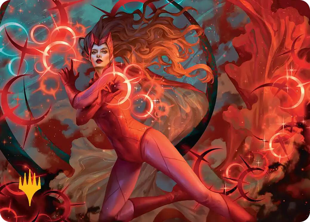 Scarlet Witch, Chaotic Avenger Art Card (Gold-Stamped Planeswalker Symbol) [Marvel Super Heroes Art Series] | Good Games Morley