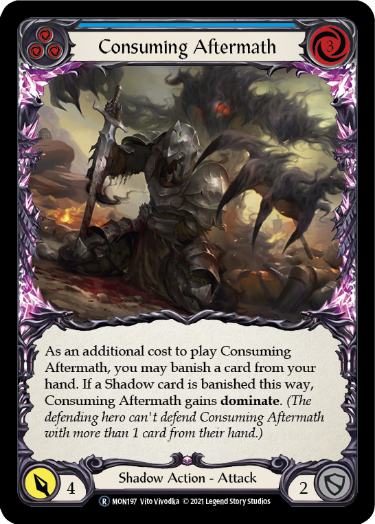 Consuming Aftermath (Blue) [U-MON197-RF] (Monarch Unlimited)  Unlimited Rainbow Foil | Good Games Morley
