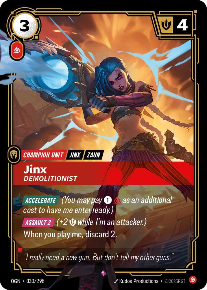 Jinx - Demolitionist 030/298 (Origins)  - Foil | Good Games Morley