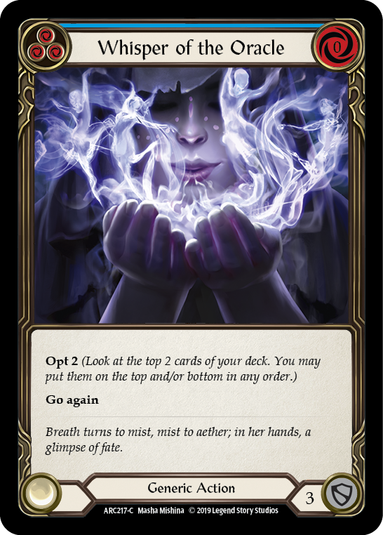Whisper of the Oracle (Blue) [ARC217-C] (Arcane Rising)  1st Edition Rainbow Foil | Good Games Morley