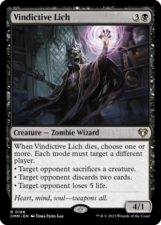 Vindictive Lich 196/451 (Commander Masters)  | Good Games Morley