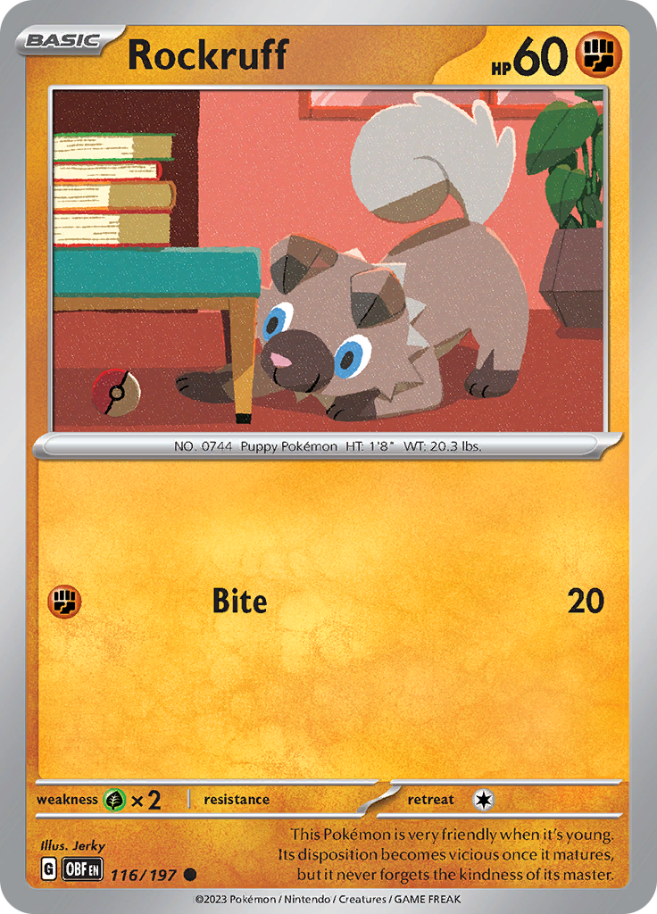 Rockruff (116/197) [Scarlet & Violet: Obsidian Flames] | Good Games Morley