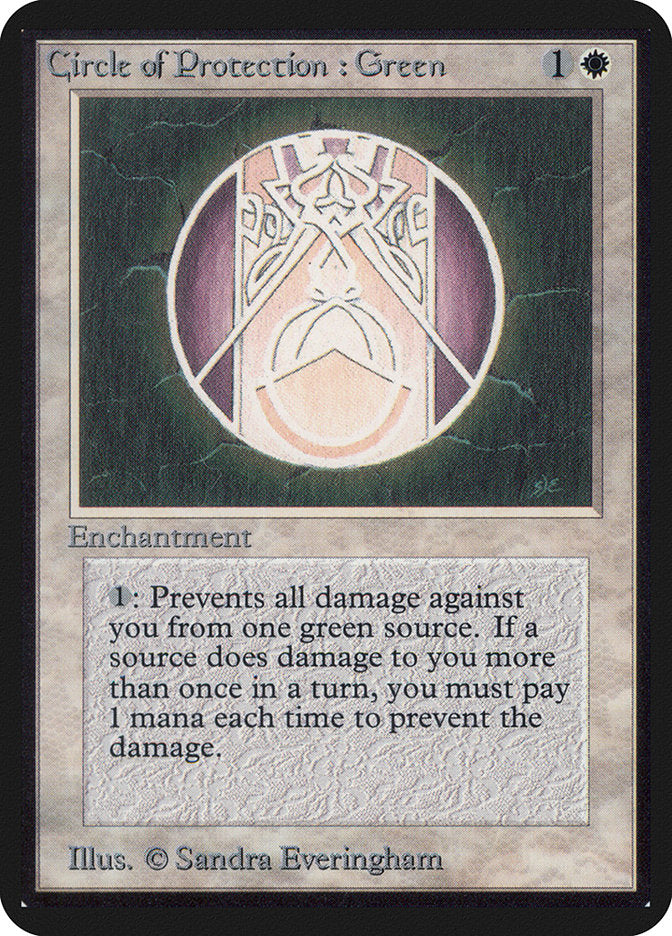 Circle of Protection: Green [Alpha Edition] | Good Games Morley