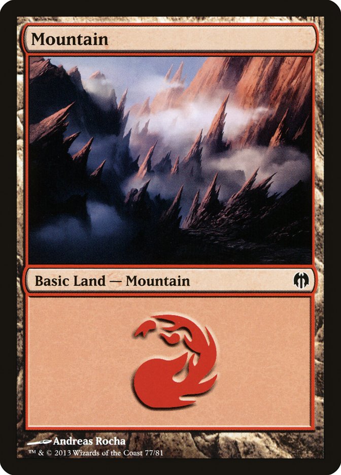 Mountain (77) [Duel Decks: Heroes vs. Monsters] | Good Games Morley