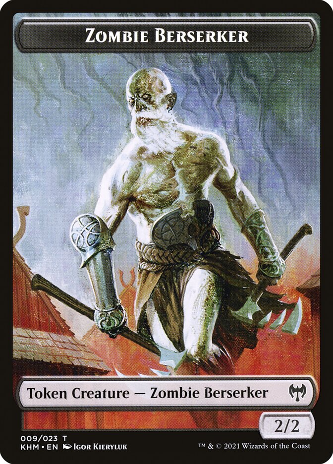 Treasure // Zombie Berserker Double-Sided Token [Kaldheim Tokens] | Good Games Morley
