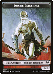 Human Warrior // Zombie Berserker Double-Sided Token [Kaldheim Tokens] | Good Games Morley