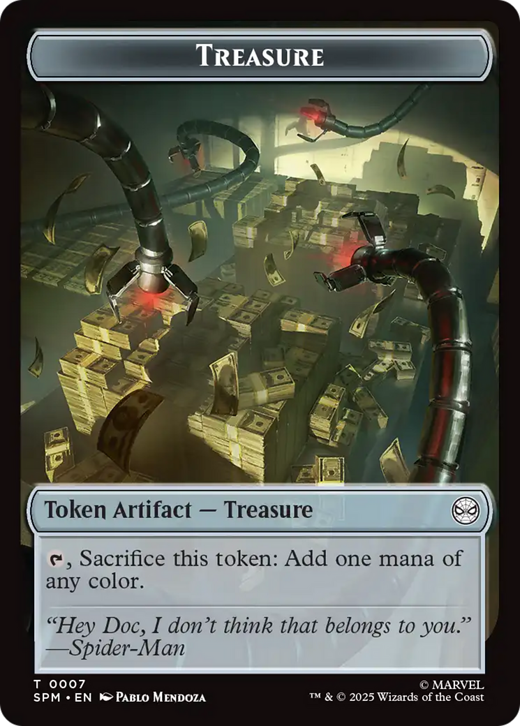 Spider // Treasure Double-Sided Token [Marvel's Spider-Man Tokens] | Good Games Morley