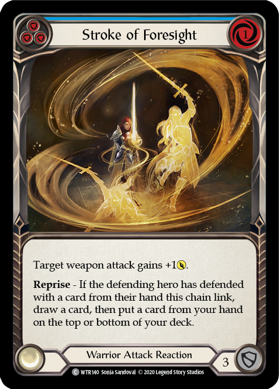 Stroke of Foresight (Blue) [U-WTR140] (Welcome to Rathe Unlimited)  Unlimited Rainbow Foil | Good Games Morley