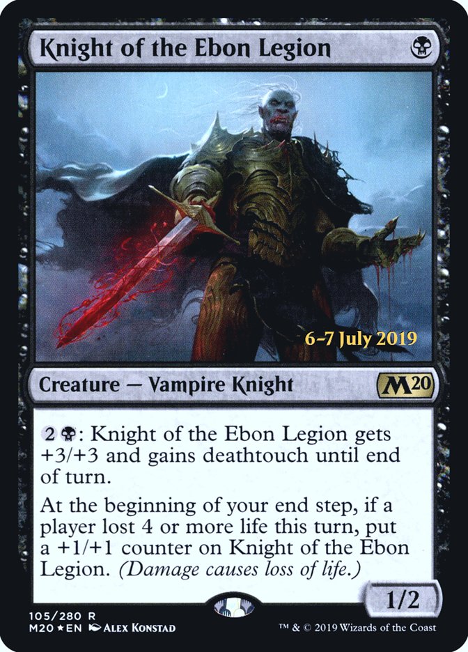 Knight of the Ebon Legion [Core Set 2020 Prerelease Promos] | Good Games Morley