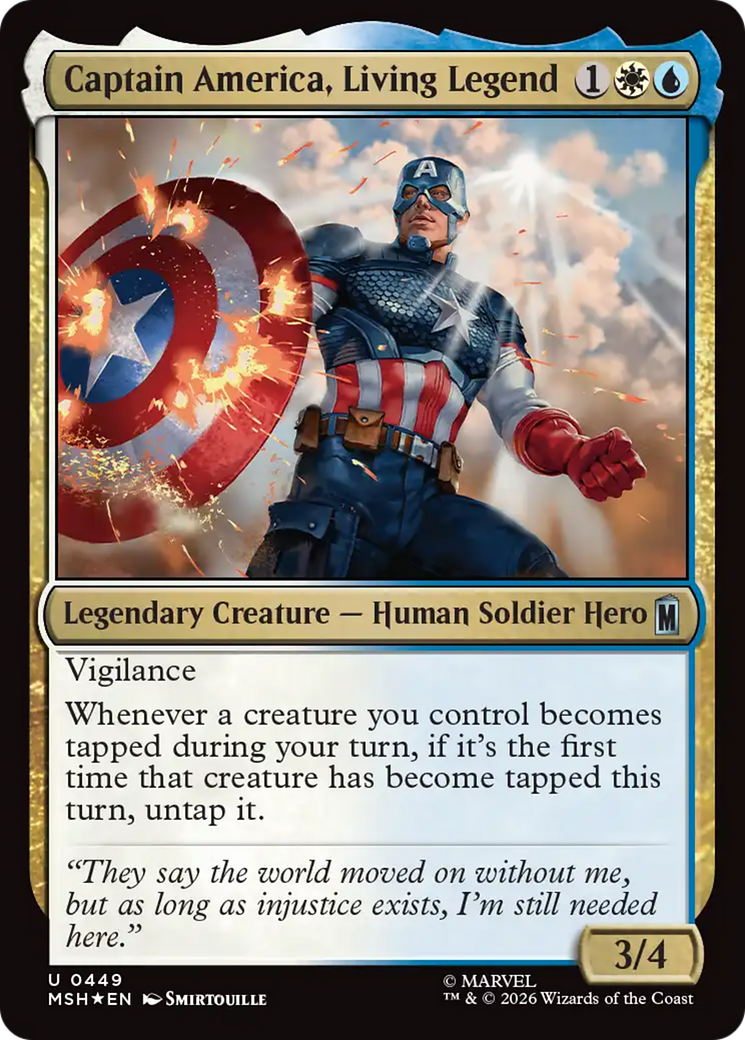 Captain America, Living Legend (Surge Foil) [Marvel Super Heroes] | Good Games Morley