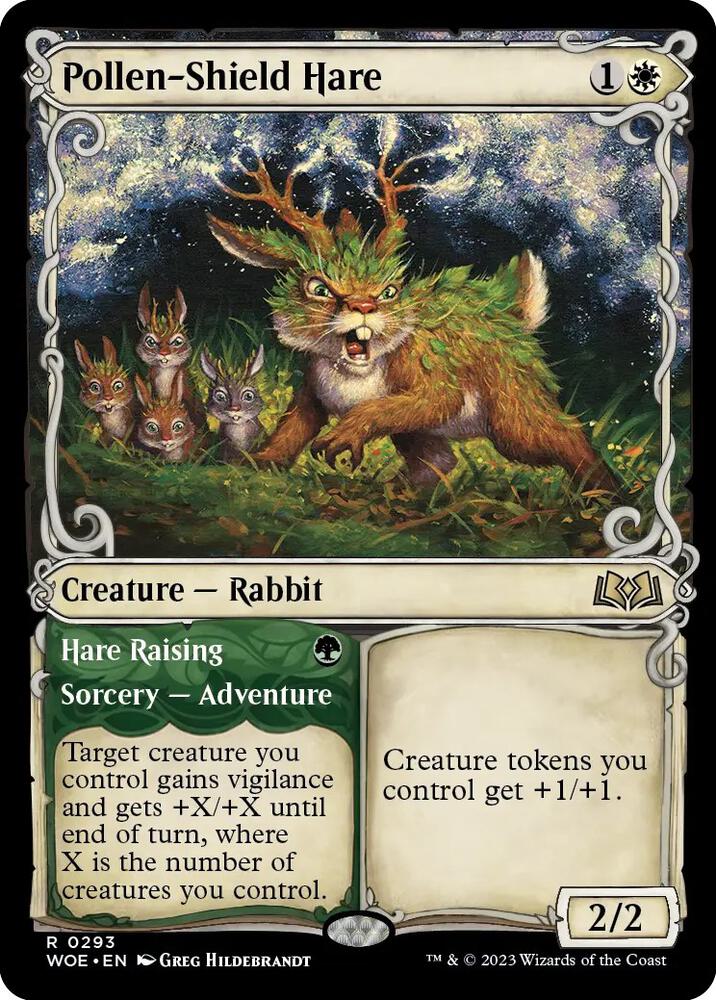 Pollen-Shield Hare // Hare Raising 293 (Wilds of Eldraine)  - Showcase | Good Games Morley