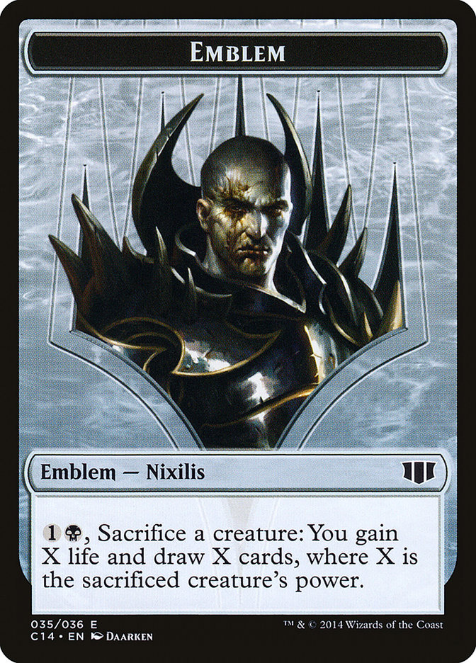 Ob Nixilis of the Black Oath Emblem // Zombie (016/036) Double-Sided Token [Commander 2014 Tokens] | Good Games Morley