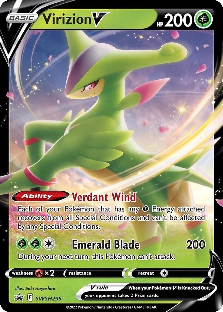 Virizion V (SWSH295) (Jumbo Card) [Sword & Shield: Black Star Promos] | Good Games Morley