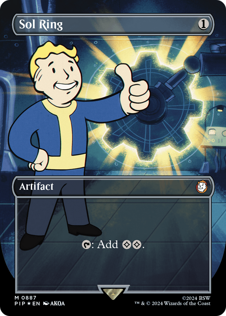 Sol Ring (Borderless) (Surge Foil) [Fallout] | Good Games Morley