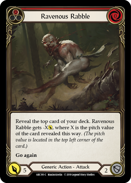 Ravenous Rabble (Red) [ARC191-C] (Arcane Rising)  1st Edition Normal | Good Games Morley
