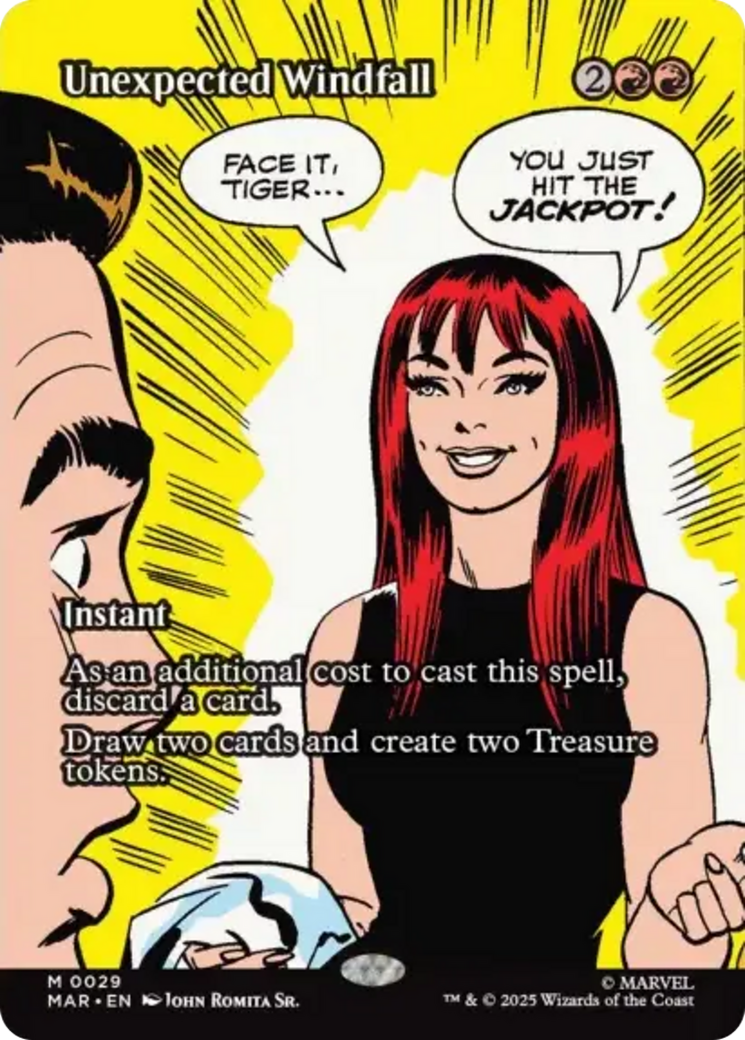 Unexpected Windfall (Borderless) [Marvel's Spider-Man: Eternal-Legal] | Good Games Morley