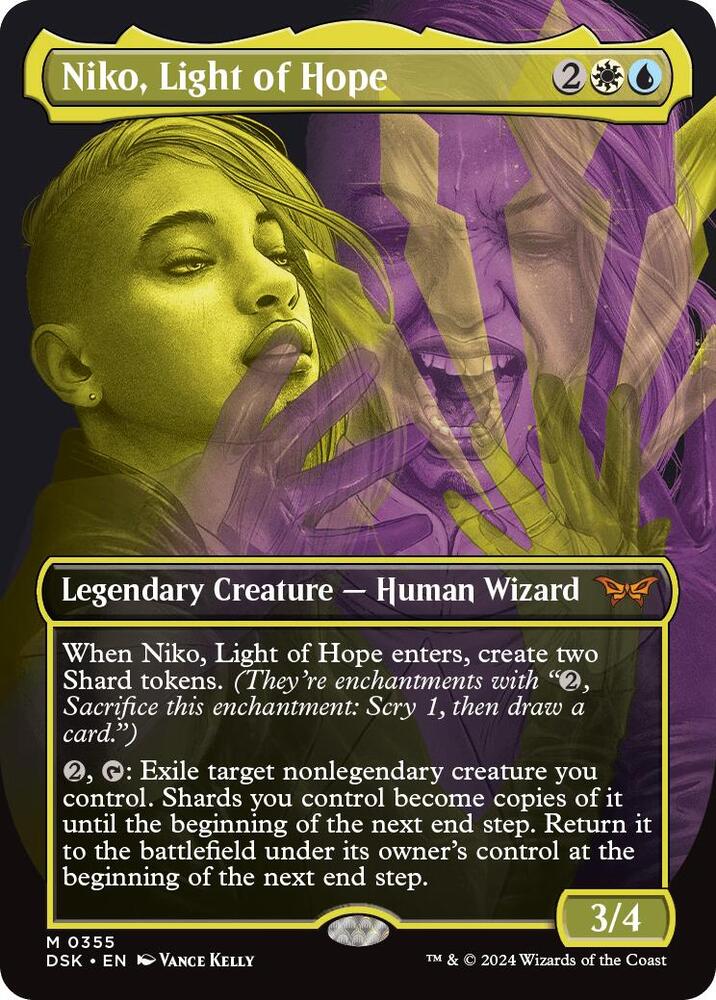Niko, Light of Hope 355 (Duskmourn: House of Horror)  - Borderless Foil | Good Games Morley