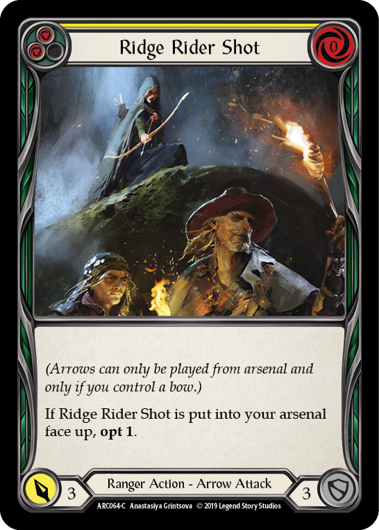 Ridge Rider Shot (Yellow) [ARC064-C] (Arcane Rising)  1st Edition Rainbow Foil | Good Games Morley