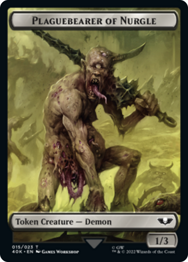 Spawn // Plaguebearer of Nurgle Double-Sided (Surge Foil) [Warhammer 40,000 Tokens] | Good Games Morley