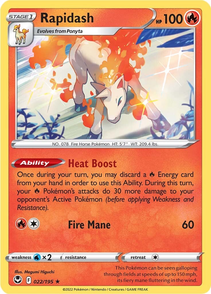 Rapidash (022/195) [Sword & Shield: Silver Tempest] | Good Games Morley