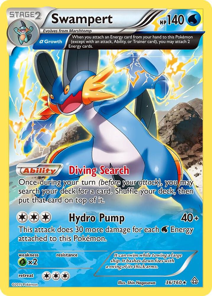 Swampert 36/160 (XY - Primal Clash)  - Reverse Holofoil | Good Games Morley