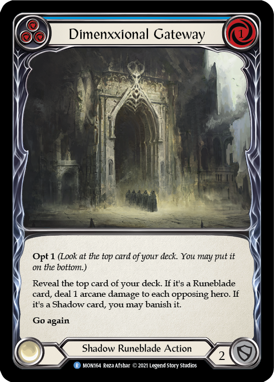 Dimenxxional Gateway (Blue) [MON164] (Monarch)  1st Edition Normal | Good Games Morley