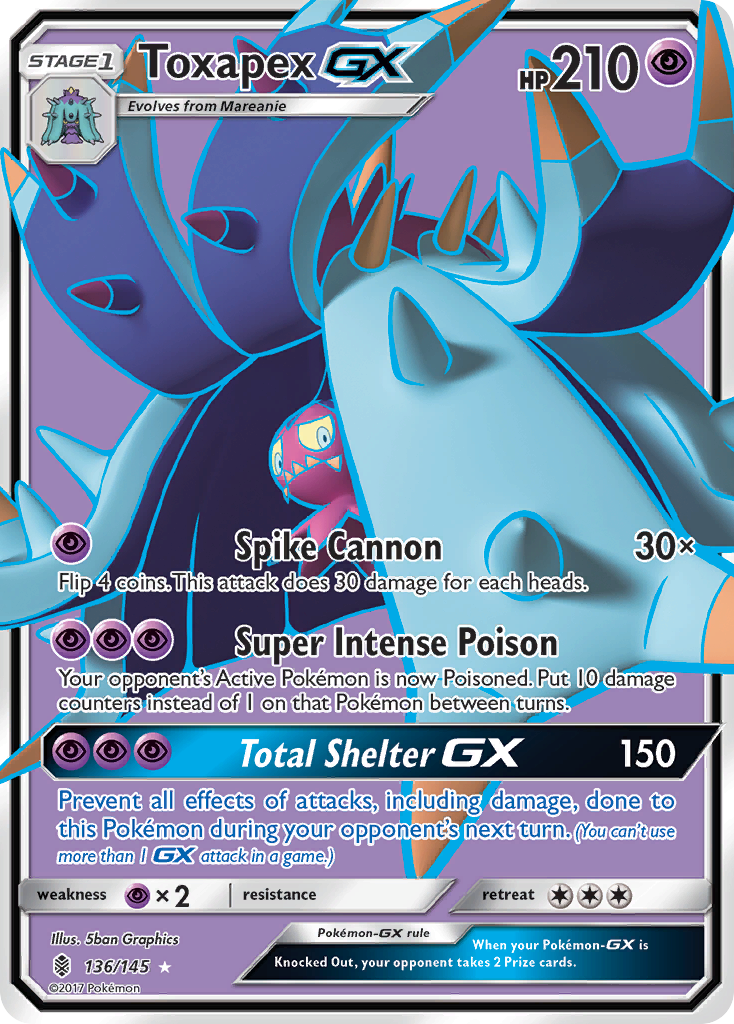 Toxapex GX (136/145) [Sun & Moon: Guardians Rising] | Good Games Morley