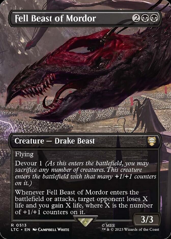 Fell Beast of Mordor 513 (Commander: The Lord of the Rings: Tales of Middle-earth)  - Borderless Foil | Good Games Morley