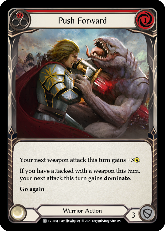 Push Forward (Red) [CRU094] (Crucible of War)  1st Edition Rainbow Foil | Good Games Morley