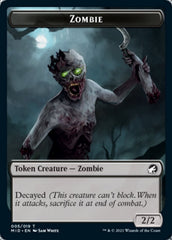 Zombie (005) // Wrenn and Seven Emblem Double-Sided Token [Innistrad: Midnight Hunt Tokens] | Good Games Morley