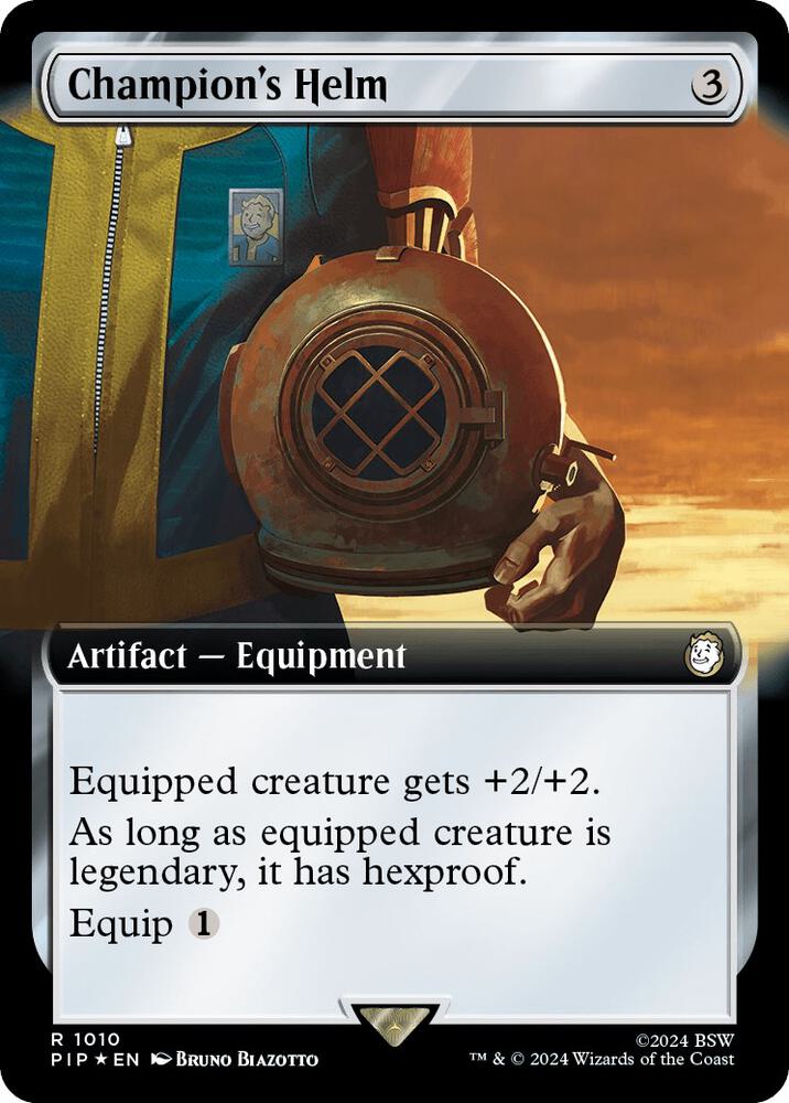 Champion's Helm 1010/326 (Universes Beyond: Fallout)  - Extended Art Surge Foil | Good Games Morley