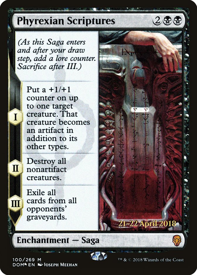 Phyrexian Scriptures [Dominaria Prerelease Promos] | Good Games Morley