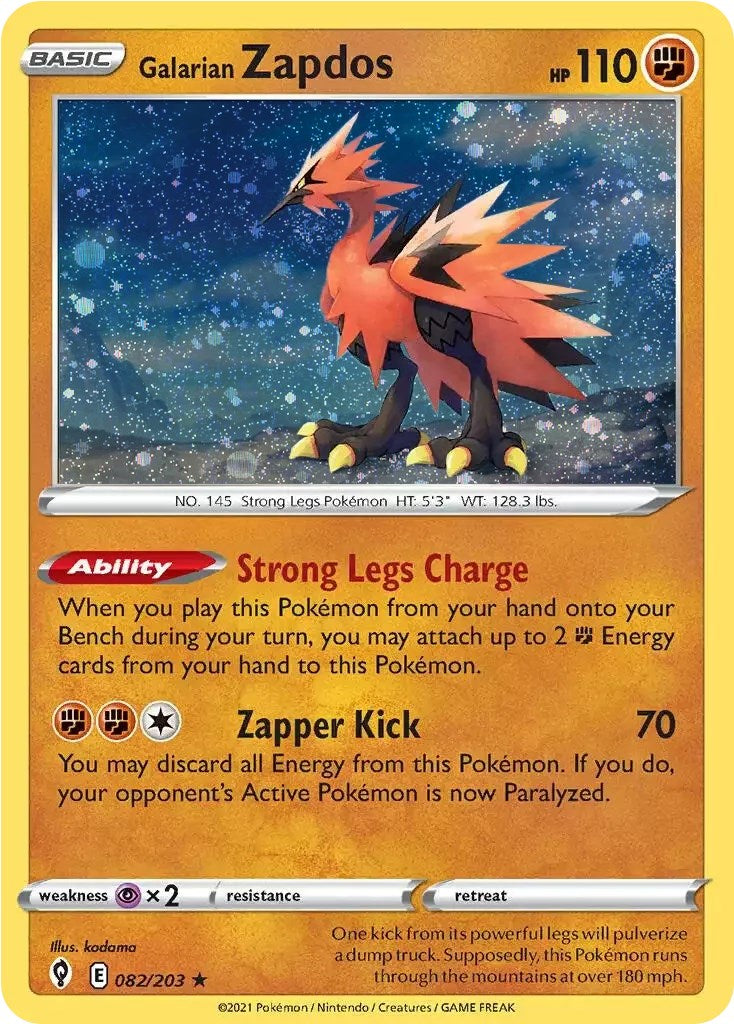 Galarian Zapdos (082/203) (Cosmos Holo) [Sword & Shield: Evolving Skies] | Good Games Morley