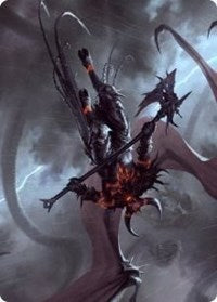 Burning-Rune Demon Art Card [Kaldheim Art Series] | Good Games Morley