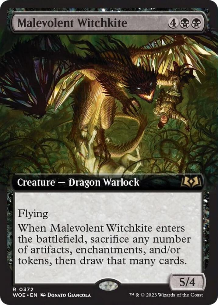 Malevolent Witchkite 372/276 (Wilds of Eldraine)  - Extended Art | Good Games Morley