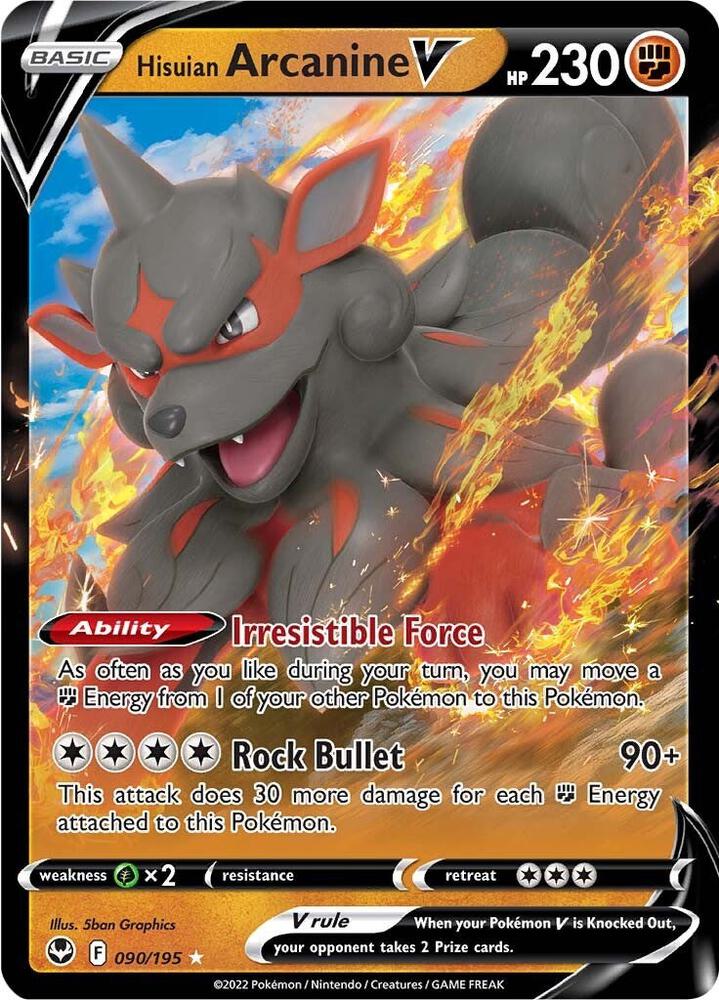 Hisuian Arcanine V 090/195 (SWSH12: Silver Tempest)  - Holofoil | Good Games Morley