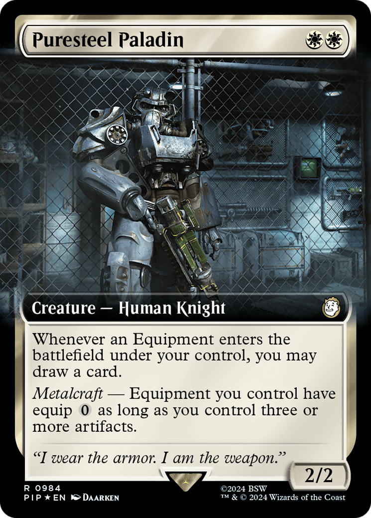 Puresteel Paladin (Extended Art) (Surge Foil) [Fallout] | Good Games Morley