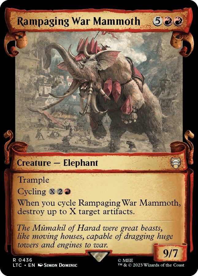 Rampaging War Mammoth Showcase Scrolls 436 (Commander: The Lord of the Rings: Tales of Middle-earth)  - Showcase Scroll Foil | Good Games Morley