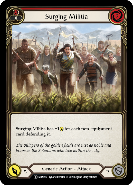 Surging Militia (Red) [U-MON287-RF] (Monarch Unlimited)  Unlimited Rainbow Foil | Good Games Morley