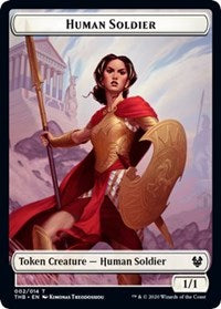Human Soldier // Wolf Double-Sided Token [Theros Beyond Death Tokens] | Good Games Morley