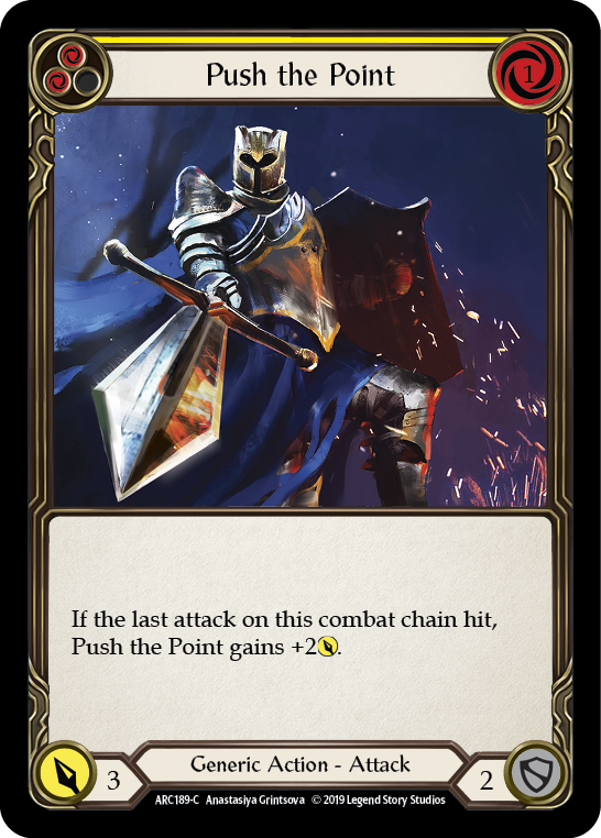 Push the Point (Yellow) [ARC189-C] (Arcane Rising)  1st Edition Rainbow Foil | Good Games Morley