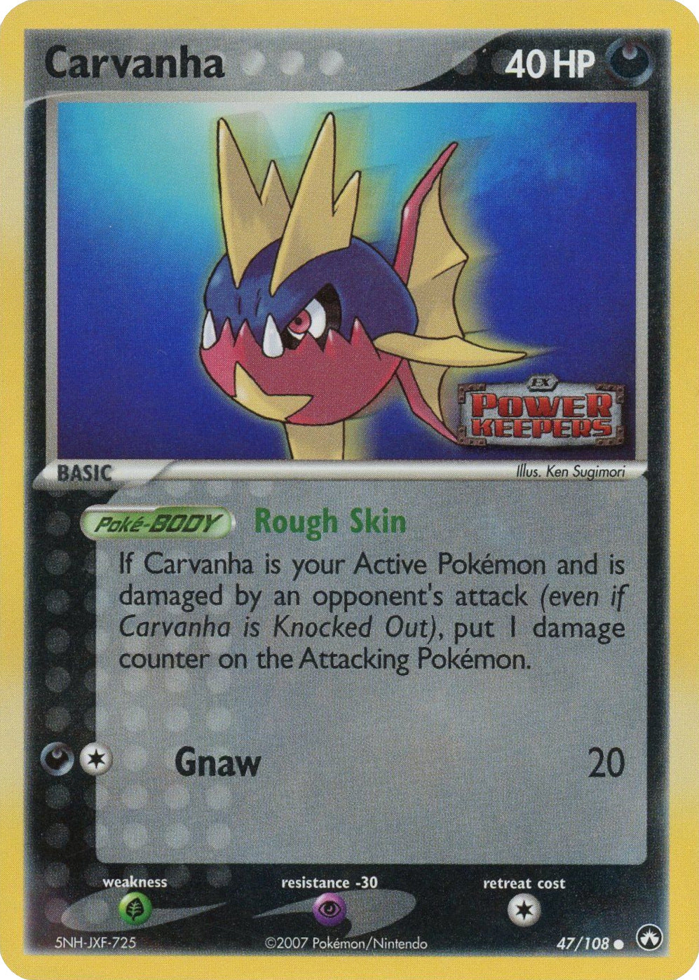 Carvanha (47/108) (Stamped) [EX: Power Keepers] | Good Games Morley