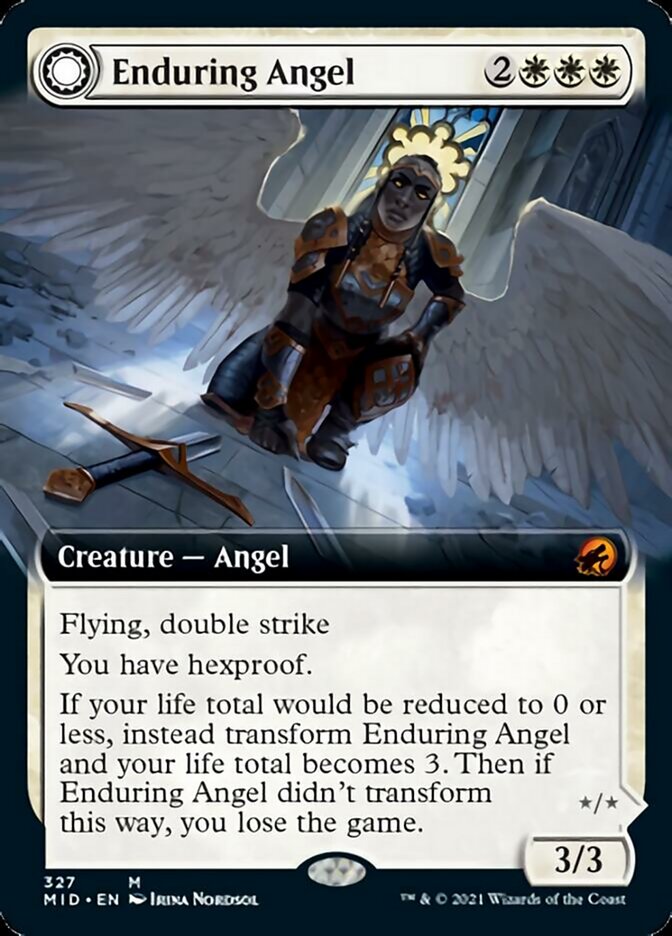 Enduring Angel // Angelic Enforcer (Extended Art) [Innistrad: Midnight Hunt] | Good Games Morley