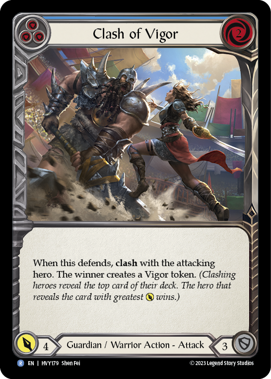 Clash of Vigor (Blue) [HVY179] (Heavy Hitters)  Rainbow Foil | Good Games Morley