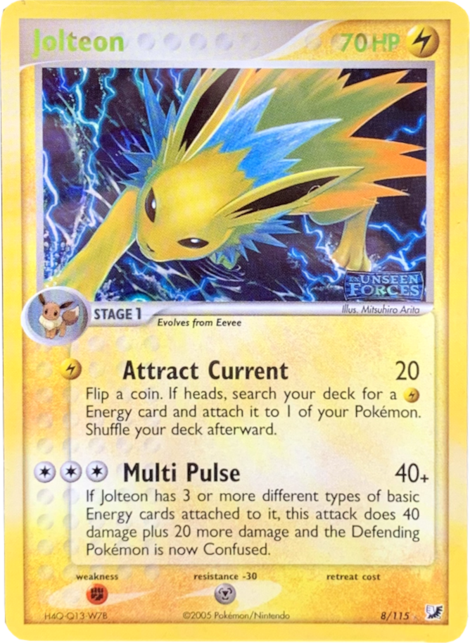 Jolteon (8/115) (Stamped) [EX: Unseen Forces] | Good Games Morley