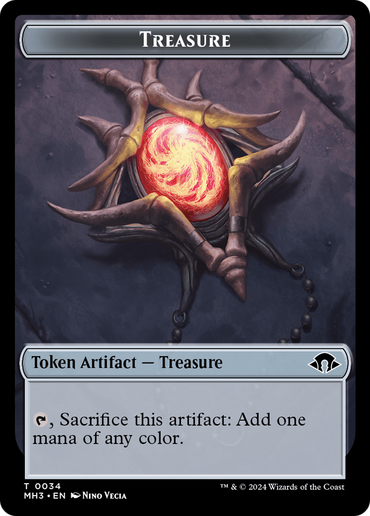 Treasure (Ripple Foil) // Copy Double-Sided Token [Modern Horizons 3 Tokens] | Good Games Morley