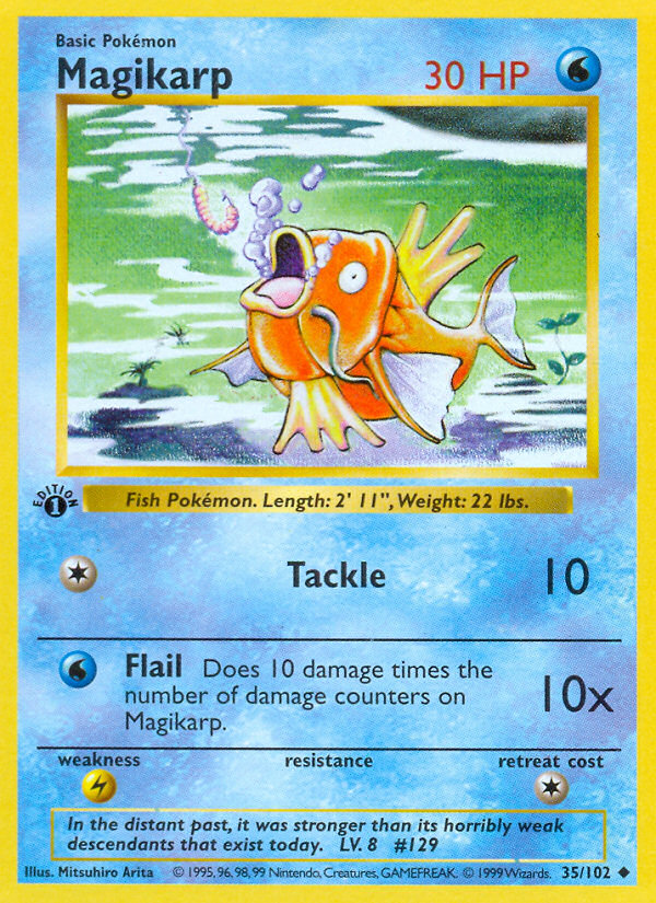 Magikarp (35/102) (Shadowless) [Base Set 1st Edition] | Good Games Morley